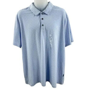 Perry Ellis Mens Short Sleeve Polo Shirt XXL Blue Arrow Print Pima Cotton New